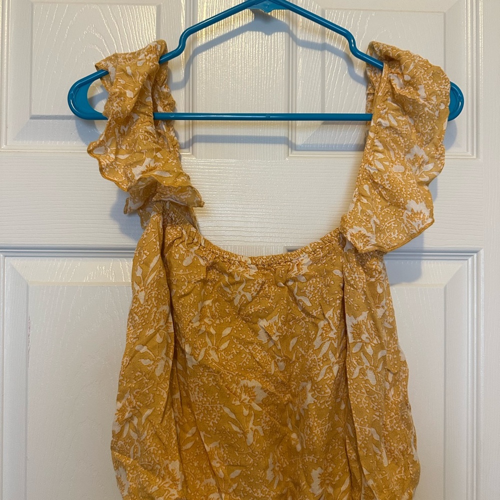 Sunshine Floral Ruffle Sleeve Blouse